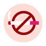 illustrated image of the no smoking sign in a pink circle