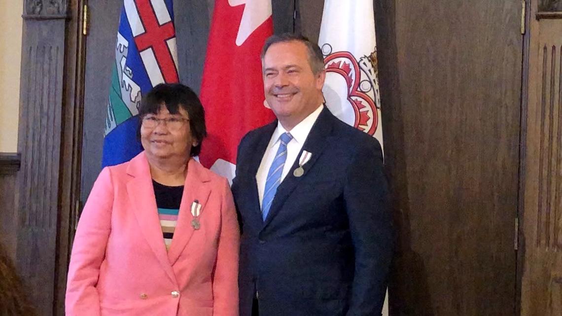 Lucy Reyes with former Alberta Premier, Jason Kenney