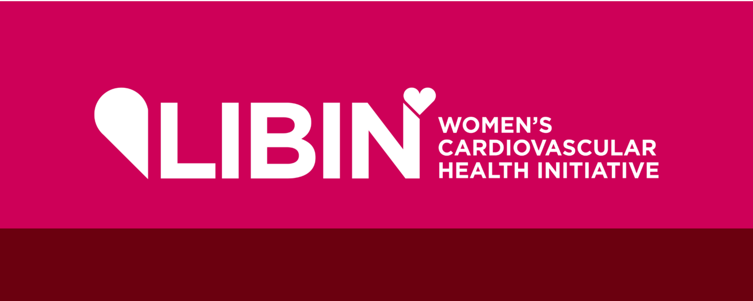 Libin WCHI logo with pink and burgundy header