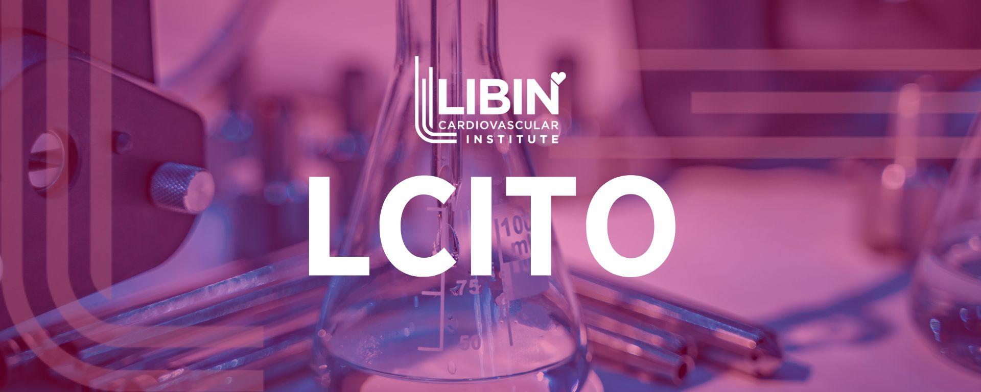 pink background with text LCITO and the Libin Cardiovascular Institute logo