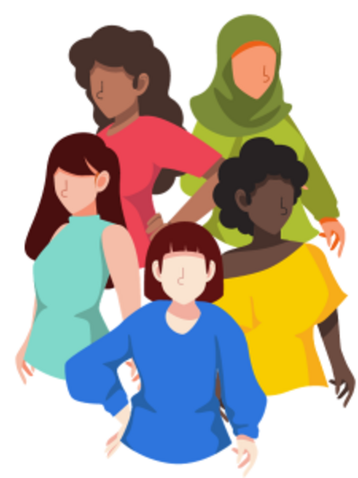 illustrated image of diverse women