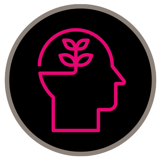 icon of a human head with a plant inside 