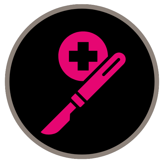 icon of a medical cross and a scalpel 