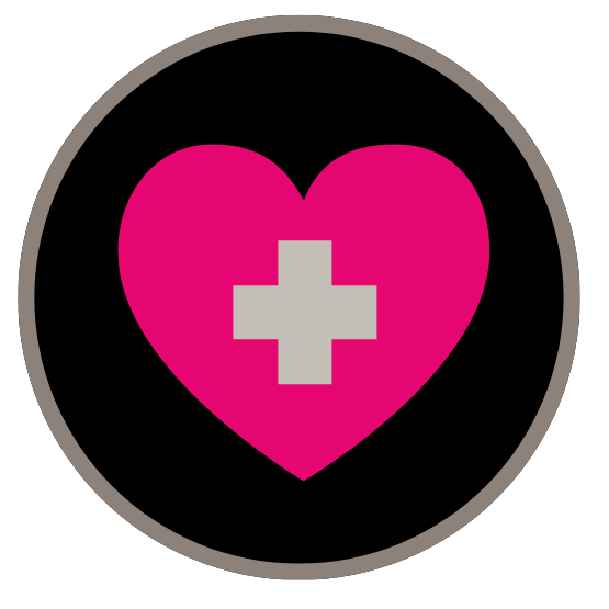 icon of a medical cross over a heart