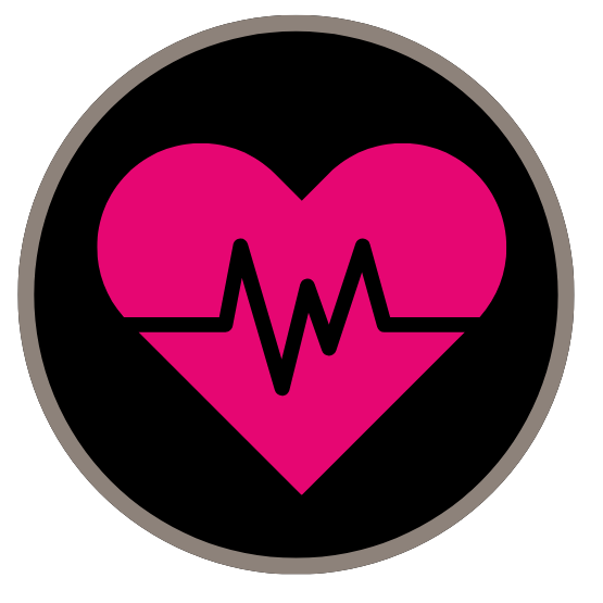 icon of a heart with a heart rhythm across it