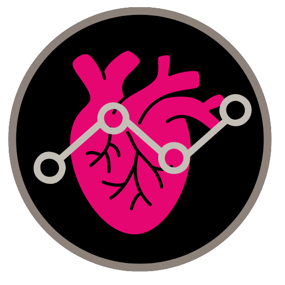 icon of a heart with data points over it