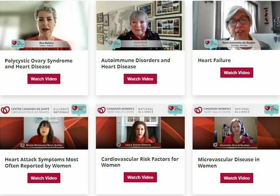 screen capture of various women speaking about heart health