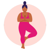 illustrated image of a woman doing a yoga pose