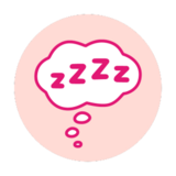 illustrated image of a thought bubble with zzzz inside
