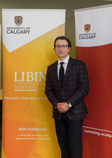 Dr. Fedak with banners