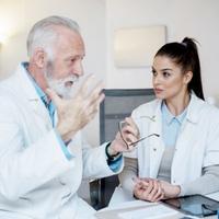 doctor mentoring a young student