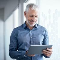 Man using a tablet